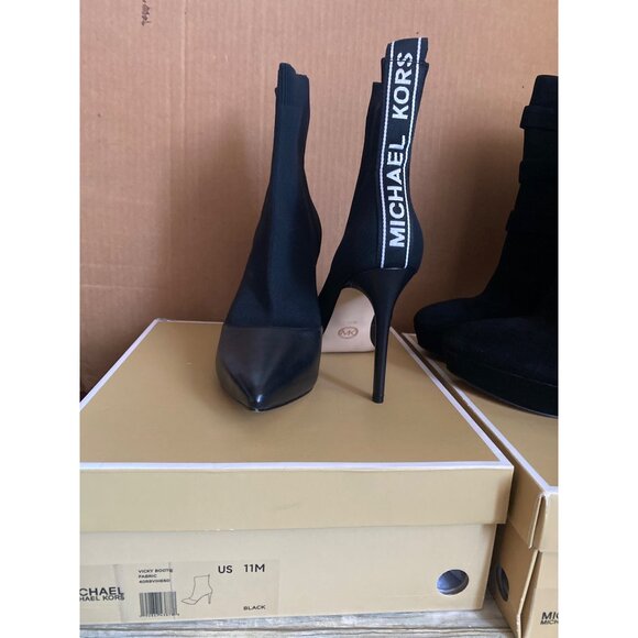 2 Pairs of NEW Michael Kors Boots in Boxes Size 11 Vickey Bootie & Maisie Boot - Picture 2 of 10